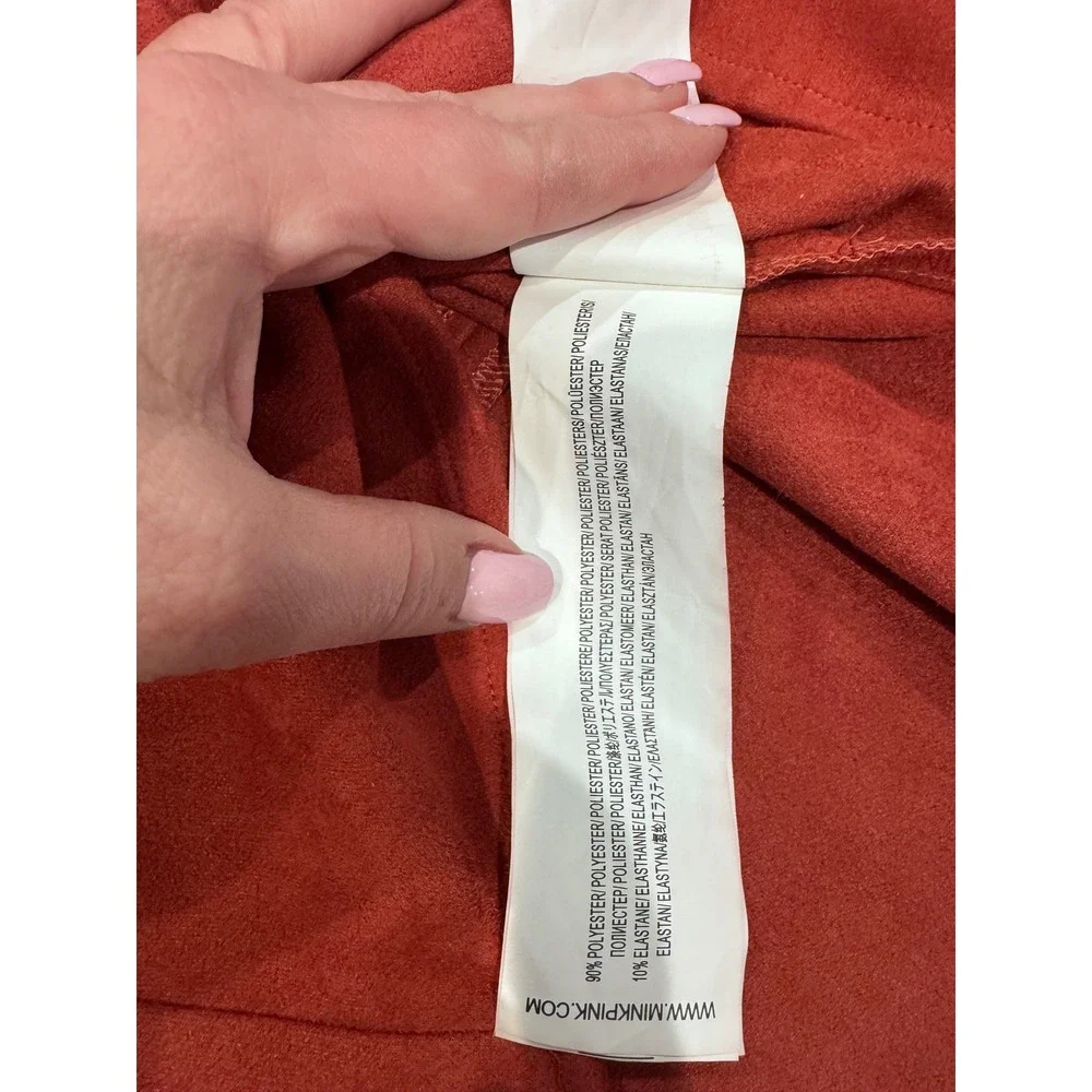 NWT MINKPINK Now or Never Rust Suede Effect T-Shirt‎ Dress XS Casual